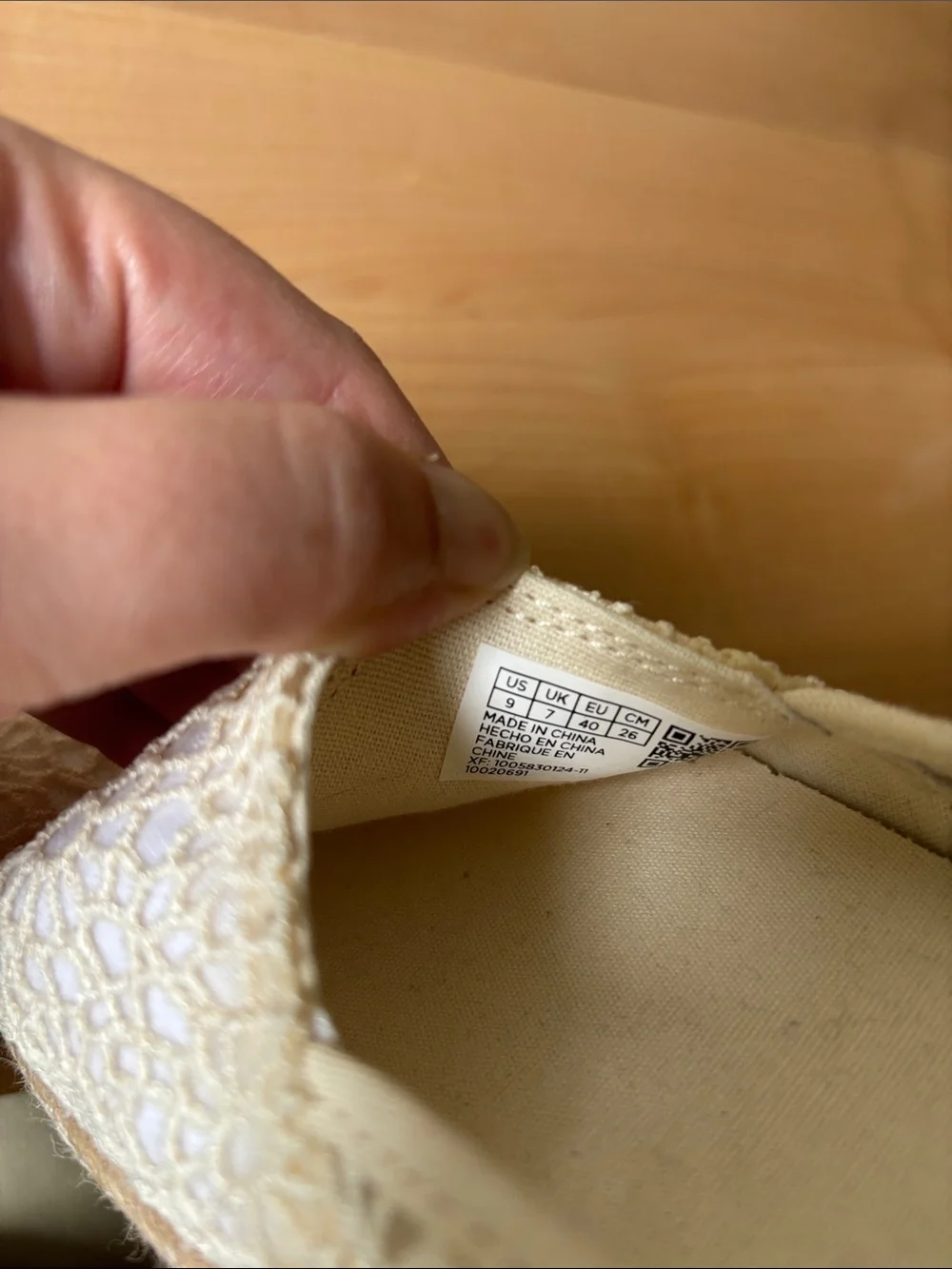 Toms Cream Lace Espadrille Platform Slip-Ons